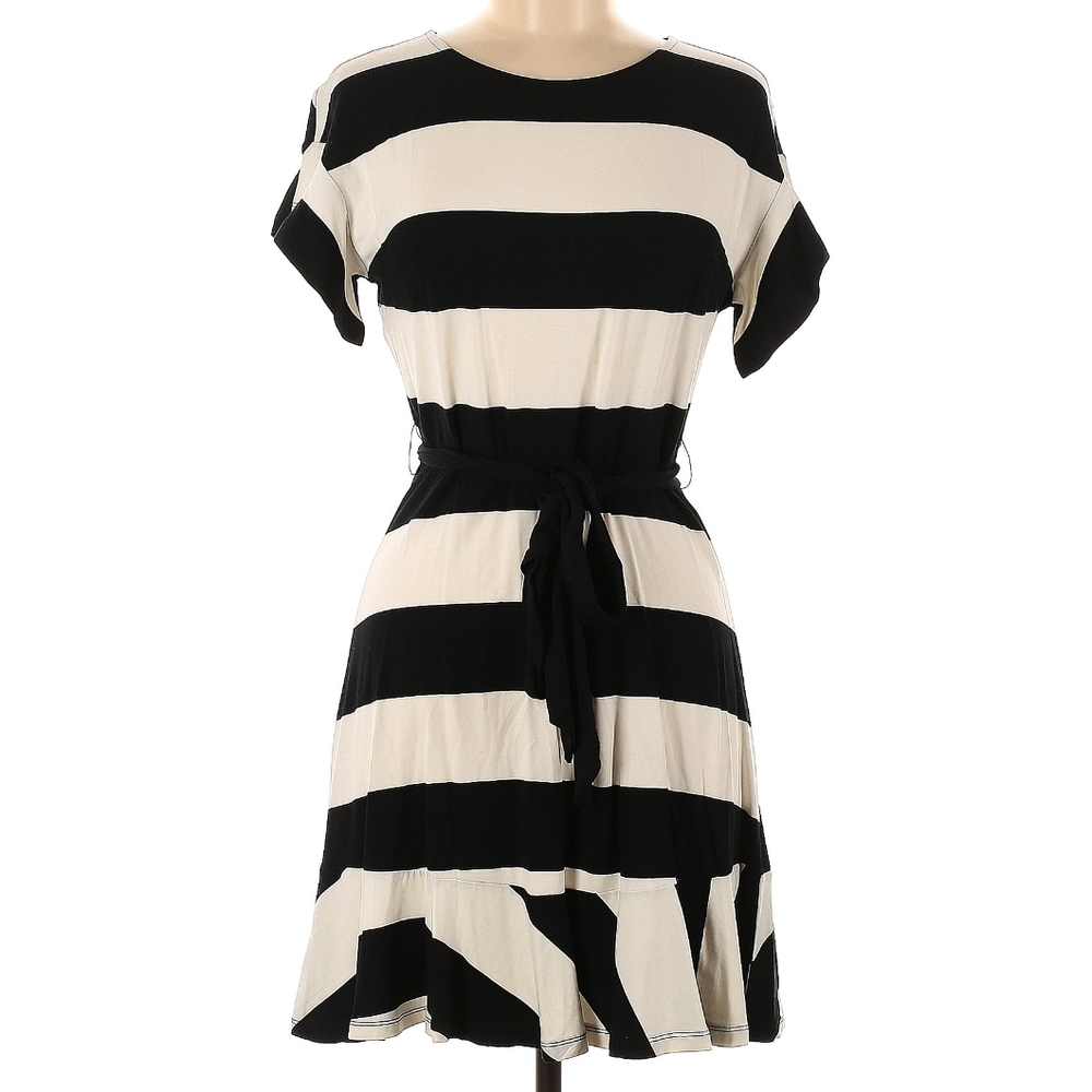 LOFT black and white striped sundress